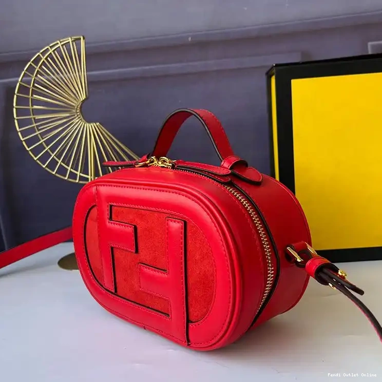 Affordable Leather Camera In Calf Red Mini Case O'Lock Fendi 0511